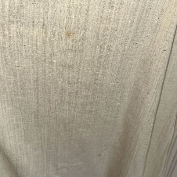 Vintage 70s Trolley Car Brand Boho Cream Maxi Dress with Red Floral Embroidery - Picture 5 of 11